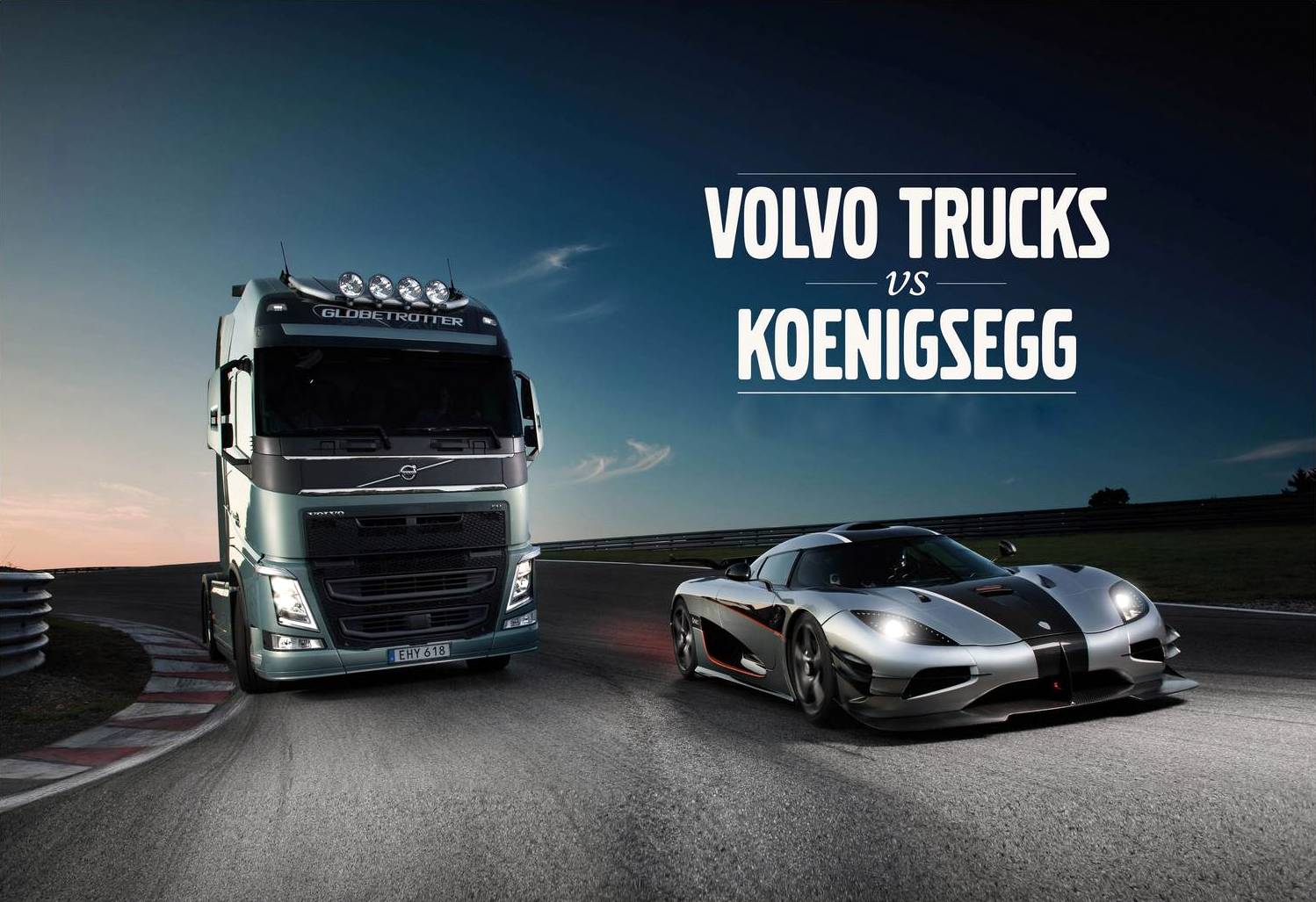 Koenigsegg One:1 Races The Volvo FH – The World’s First Truck Equipped With A Dual-Clutch Gearbox