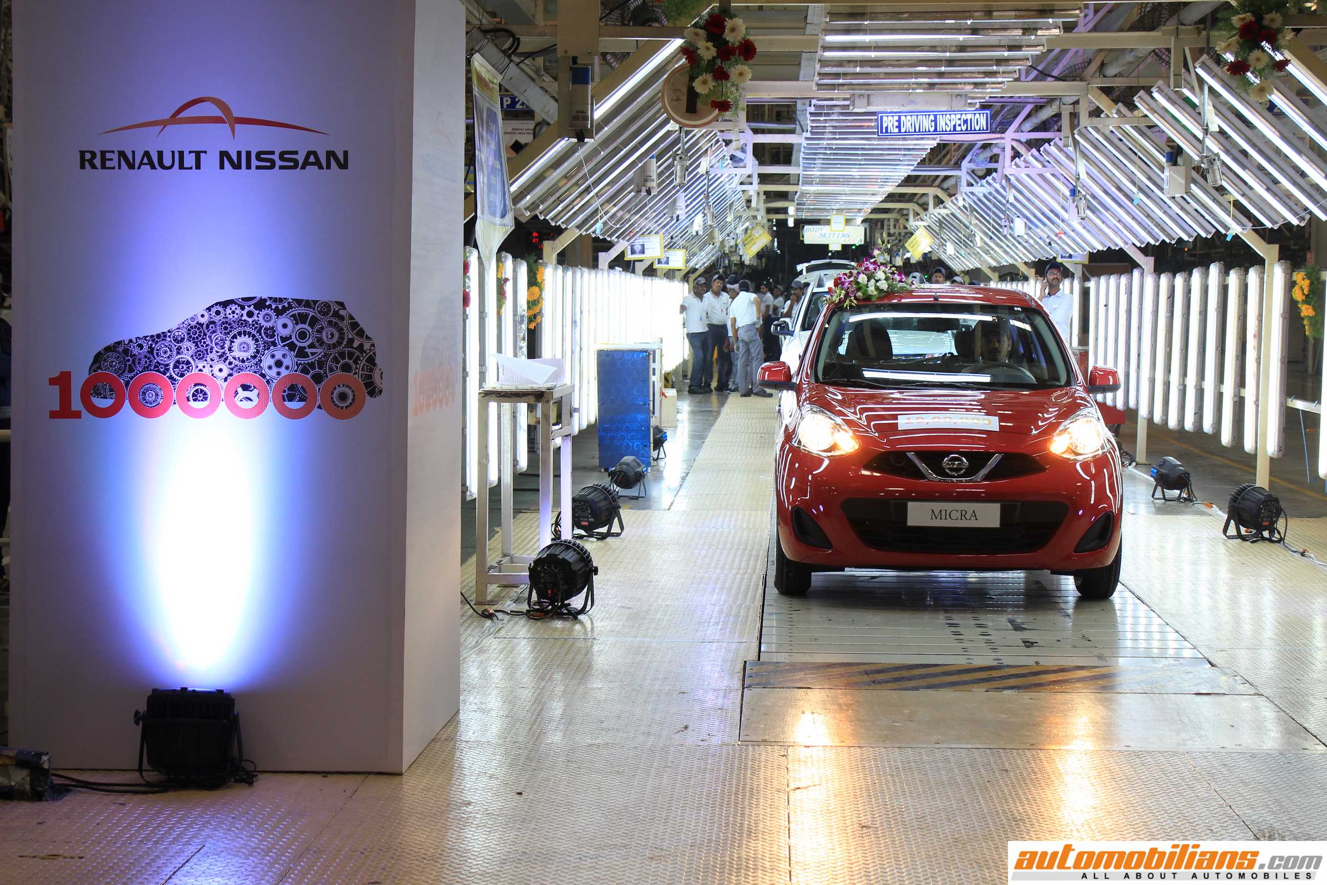 One Millionth Car Rolls Off The Renault-Nissan Automotive Plant In Chennai