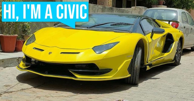 Honda Civic Worth Rs 3 Lakh Modified to Rs 5.6 Crore Lamborghini Aventador SV