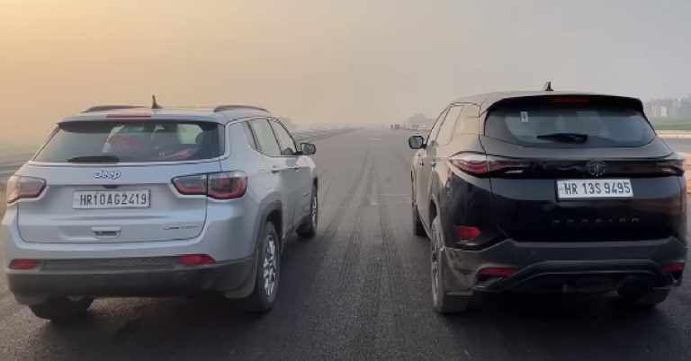 Jeep Compass vs Tata Harrier Drag Race